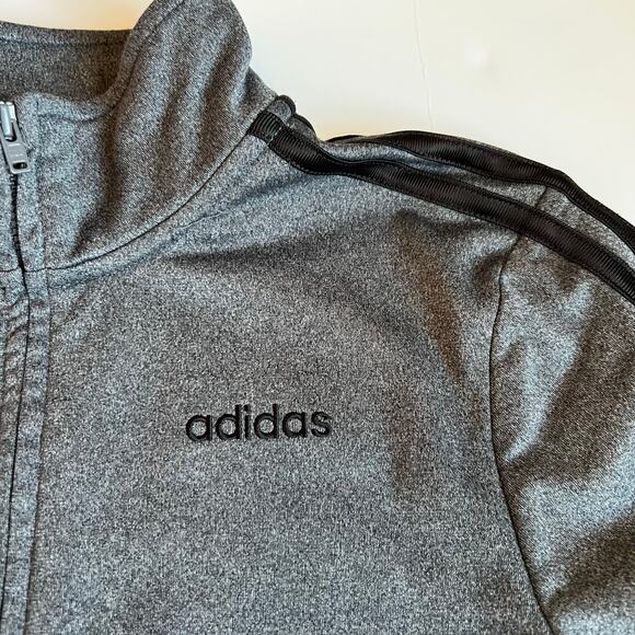 Adidas Tricot Stripe Grey Jacket M 10/12 - Picture 5 of 8